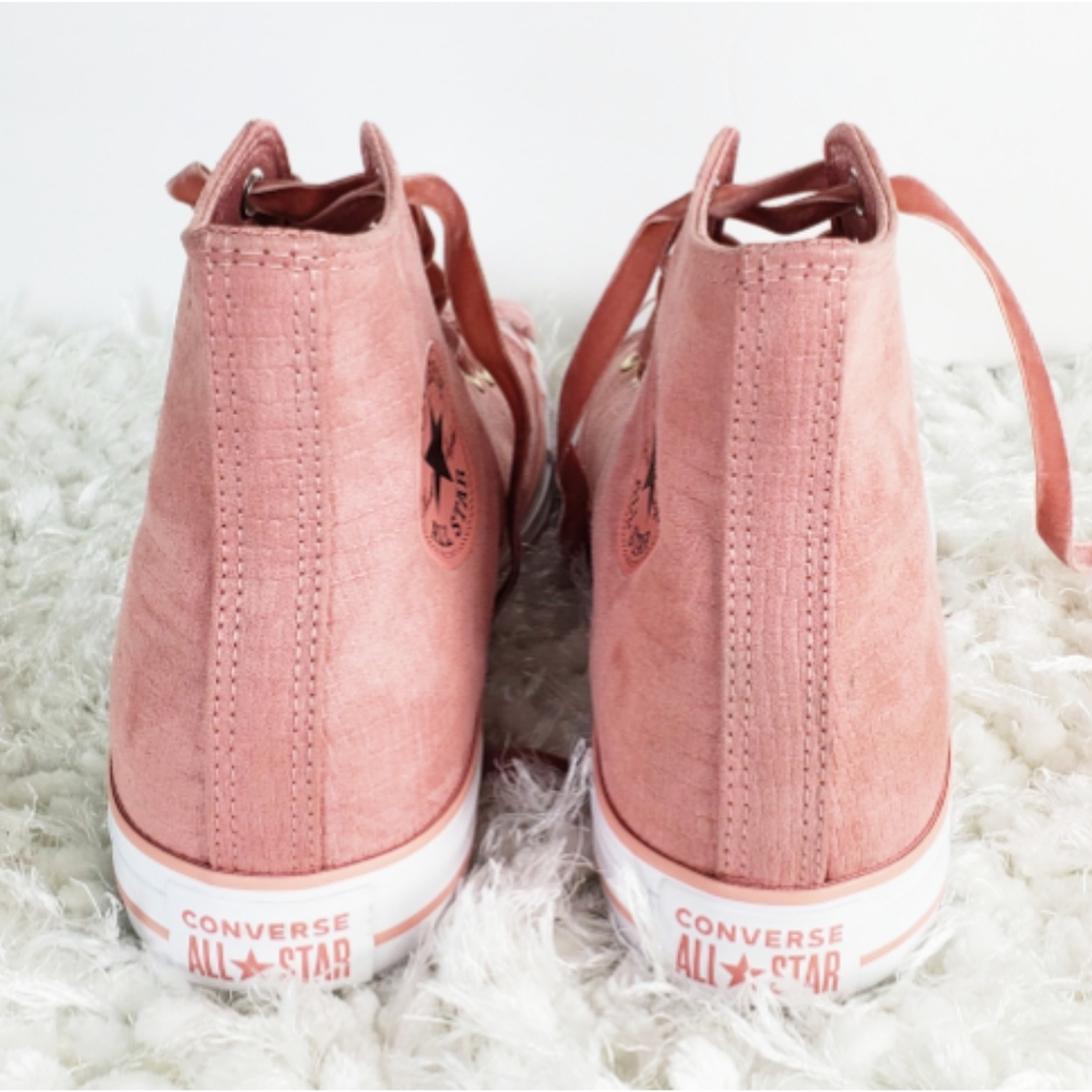 New converse high tops Leather velvet lace sneaker - Picture 6 of 8